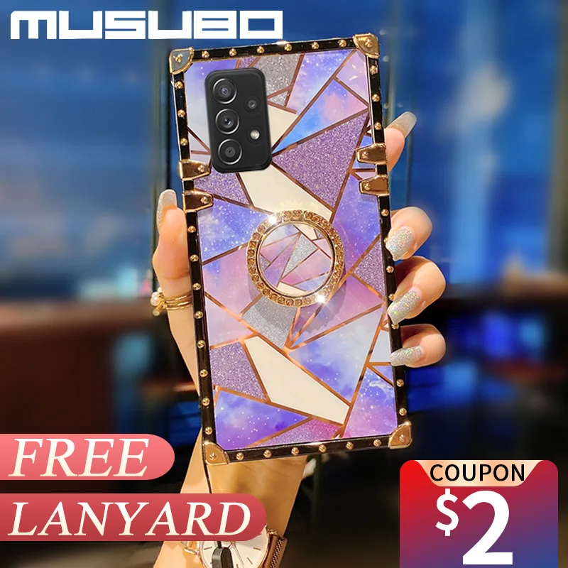 Musubo Luxury Square Genuine Leather Case For Samsung Note 20 Case