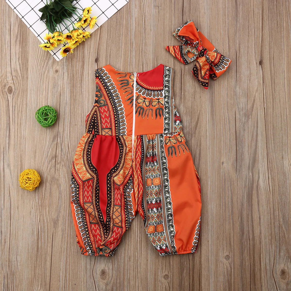 Summer African Dresses Kids Fashion Print Romper Baby Girls Dashiki Bazin Bohemian Jumpsuit Children Riche Ankara Africa Clothes