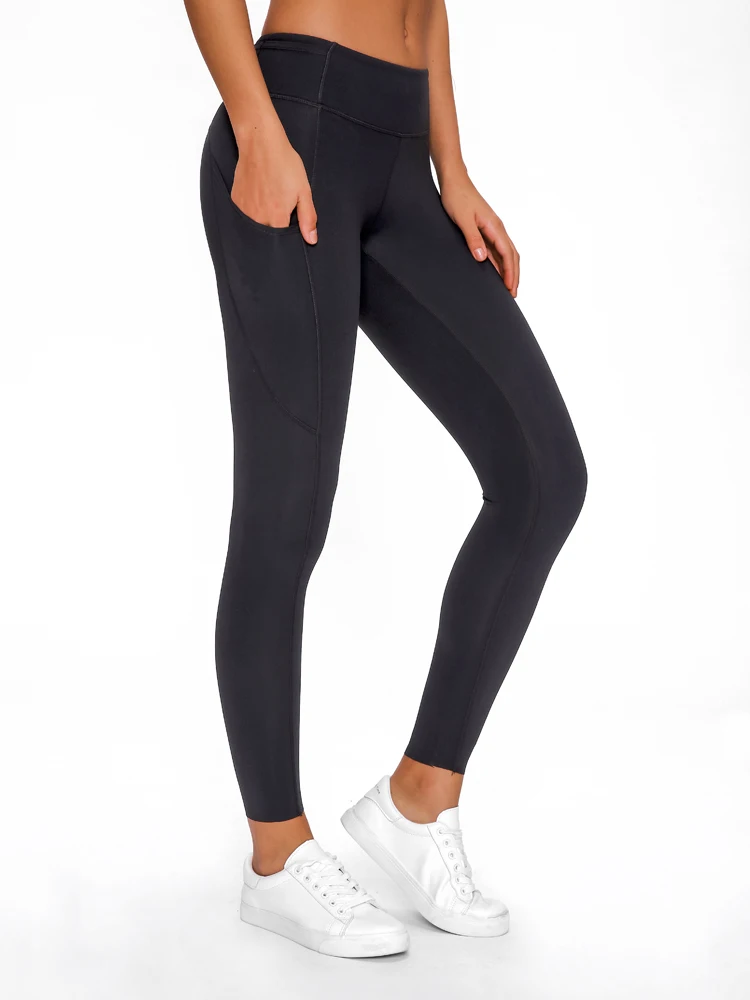 Side Pockets Women Stretchy Yoga Pants 