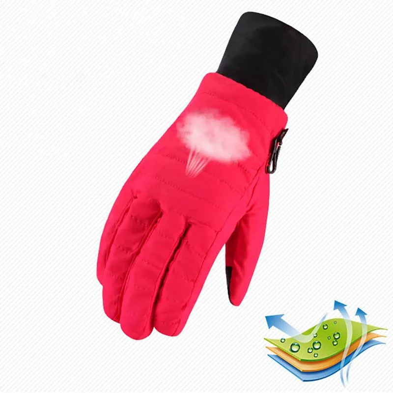 Женские перчатки для катания на лыжах, женские толстые водонепроницаемые термостойкие перчатки, уличные зимние велосипедные аксессуары для спортивной одежды