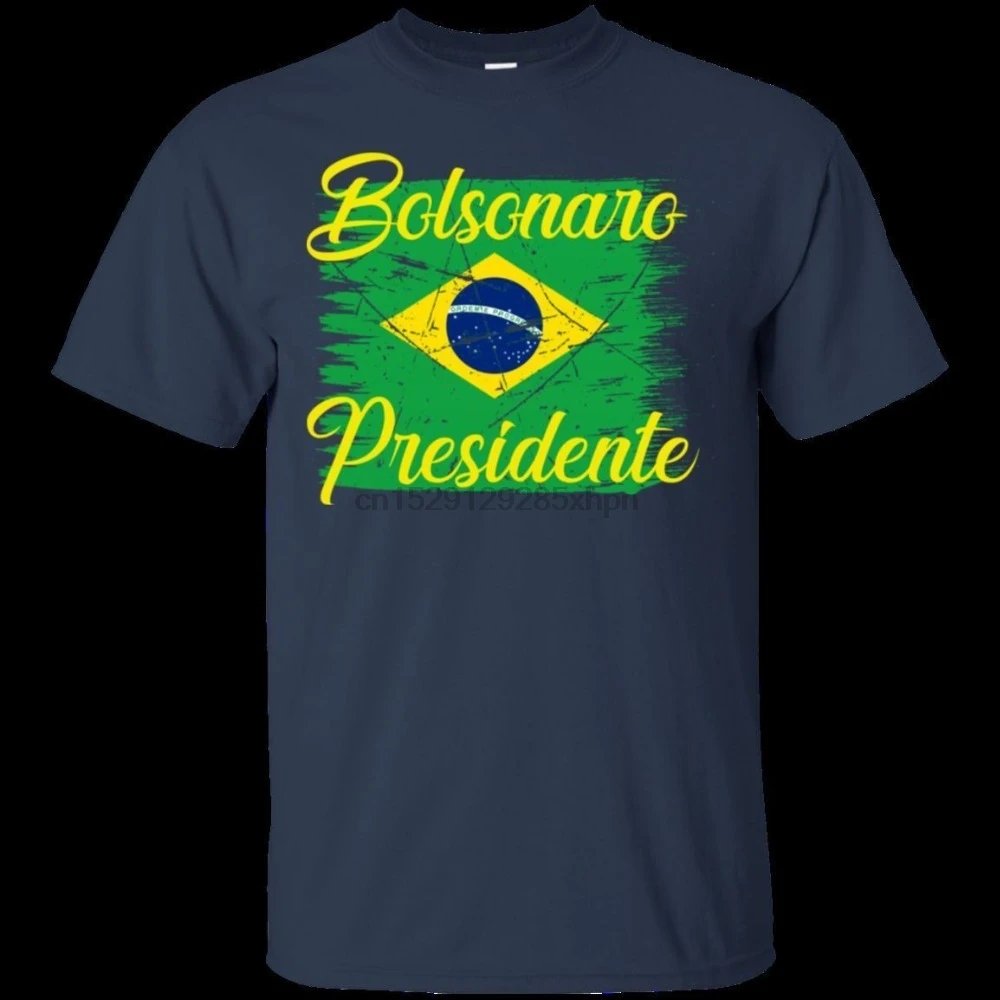 19 新ファッションブランド服ブラジル旗シャツメンズbolsonaro Presidente Tシャツ黒ネイビーs 3xl印刷シャツ Tシャツ Aliexpress