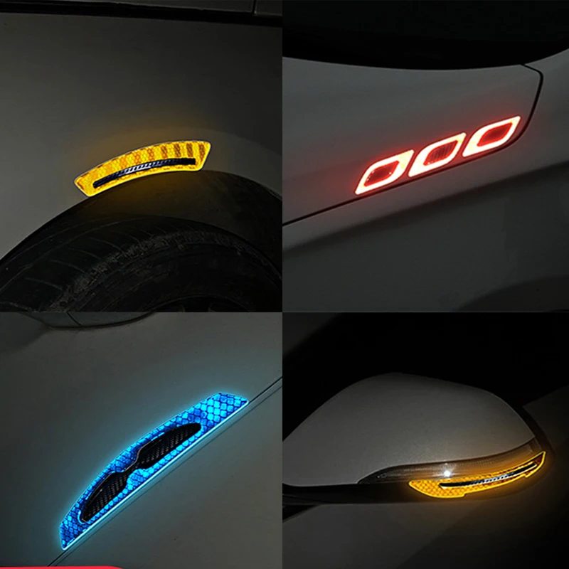 

Carbon Fiber Car Reflective Strips for rearview mirror Auto door sticker Safety Sticker Car Warning Sticker Car Exterior Beauty