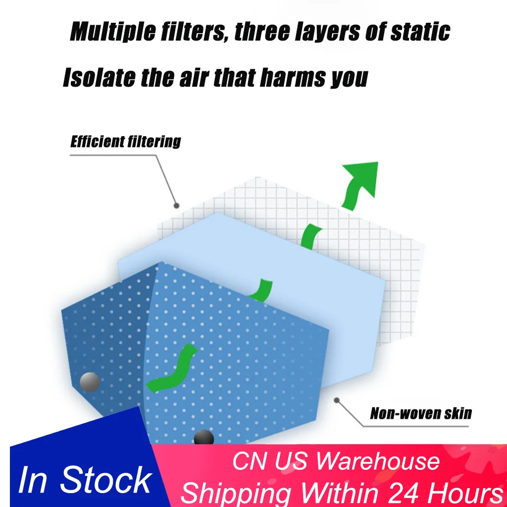 

Spot CD-19 Worry-free shipping 50pcs 3 Ply Non Woven Disposable Face Mask Anti Pollution mouth mask For Adult