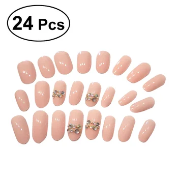 

24pcs Fashion Bare French Nails Fake Nail Tips Full Cover Artificial False Nails