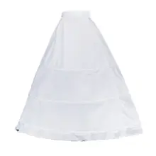 Женская Однослойная белая Нижняя юбка с 3 кольцами, свадебное платье, Кринолины, шнурок на талии, трапециевидная Нижняя юбка