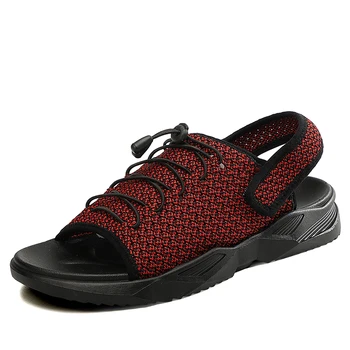 

Hot Sandals Men Summer Slippers Fashion Casual Peep Toe PU Flip Flops Shoes Male Outdoor Non-slip Flat Beach Slides