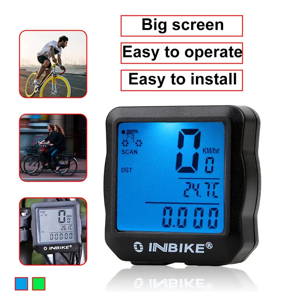 INBIKE проводной велосипедный одометр Водонепроницаемая подсветка ЖК цифровой