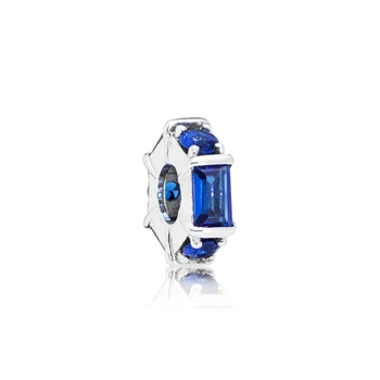

100% 925 Sterling Silver New 797529NSBL Blue Ice Sculpture Spacer Charm Original Women Jewelry Suitable Charming Gift