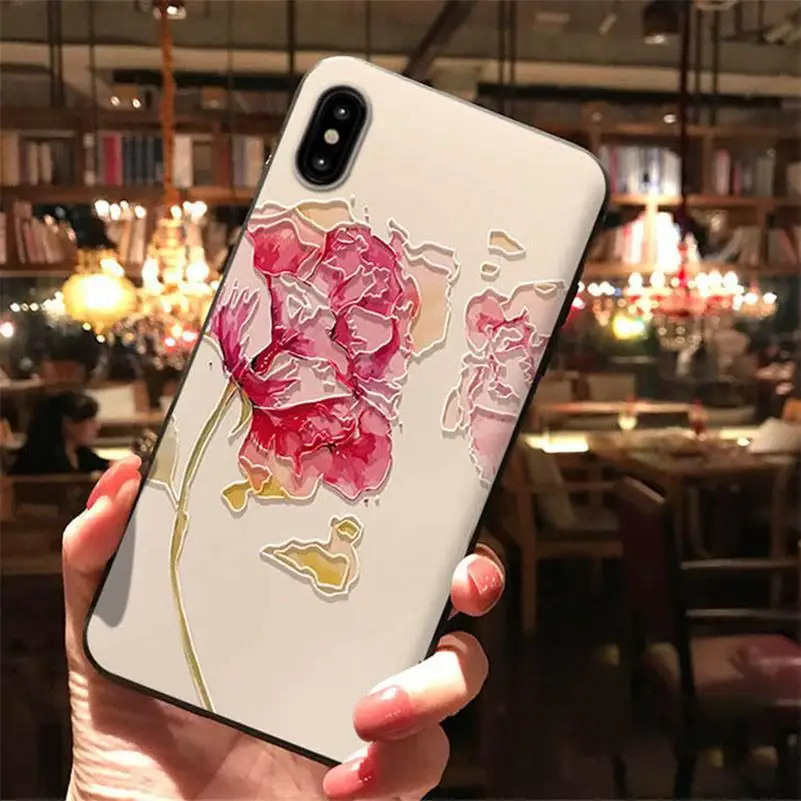 3D цветок рельефное покрытие для samsung Galaxy S8 S9 S10 плюс S10E S6 S7 край M10 M20 M30 A10 A20 A20E A30 A40 A50 A60 A70 ТПУ чехол - Цвет: miganhua
