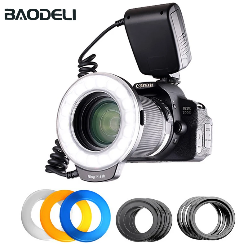 

BAODELI Blogger Anualar Led Macro Photography Anillo Ring Flash Light Hinglight For Camera Dslr Canon Pentax Nikon Sony Olympus