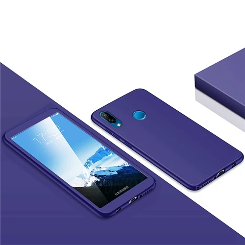 Blue 360 градусов полный Чехол Мягкий ТПУ чехол для huawei P30 Pro mate 20 10 Lite P20 P10 P8 Lite P Smart Honor 10 9 Lite Nova 3i - Цвет: Blue