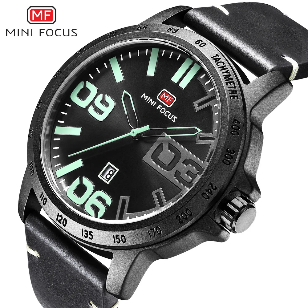 

Mini FOCUS/MEN'S Watch/Japan Movement/Calendar Night Light Waterproof/Leather Watch Strap/Hot Selling 0169G