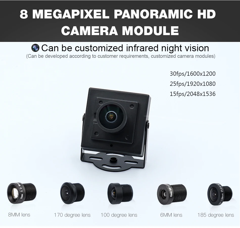 8megapixel high-definition camera square iron box high-speed drive-free surveillance camera standard UVC protocol