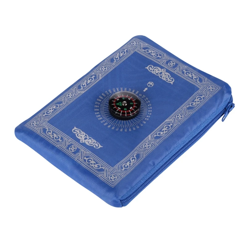 100x60 см молельный коврик на коленях Eid mubarak мусульманский молитвенный коврик исламский для карманного складное покрывало с компасом - Цвет: Тёмно-синий