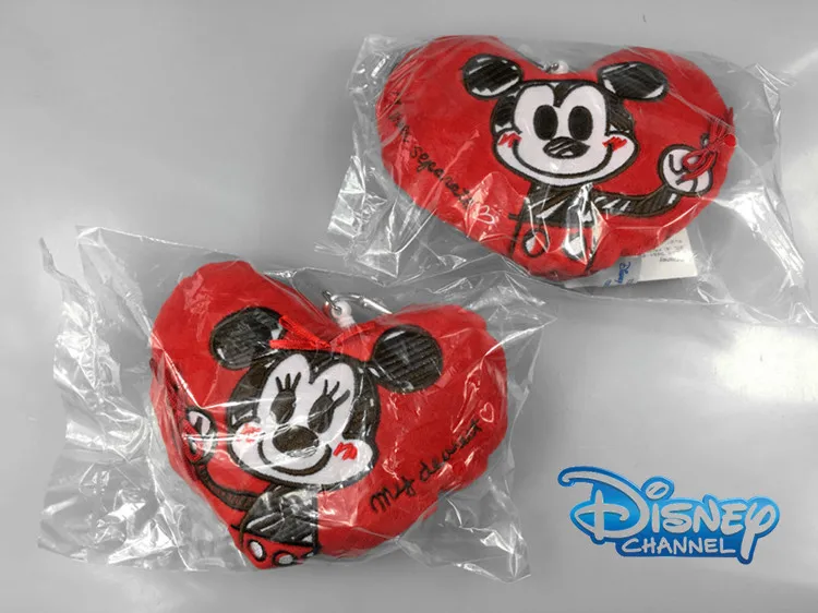 Disney Микки Маус кошельки с рисунками плюшевый пенал для карты в форме сердца подвеска с Минни украшение милый кошелек для монет