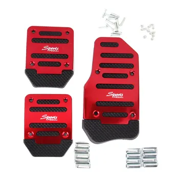 

3 Pcs Nonslip Pedal Foot Brake Accelerator Cover Set for Car MT Vehicle Automatic Aluminium