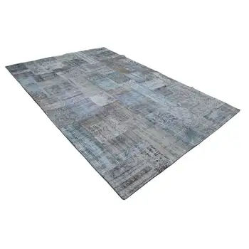 

201x302 Cm Blue Handmade Patchwork Rug-7x10 Ft