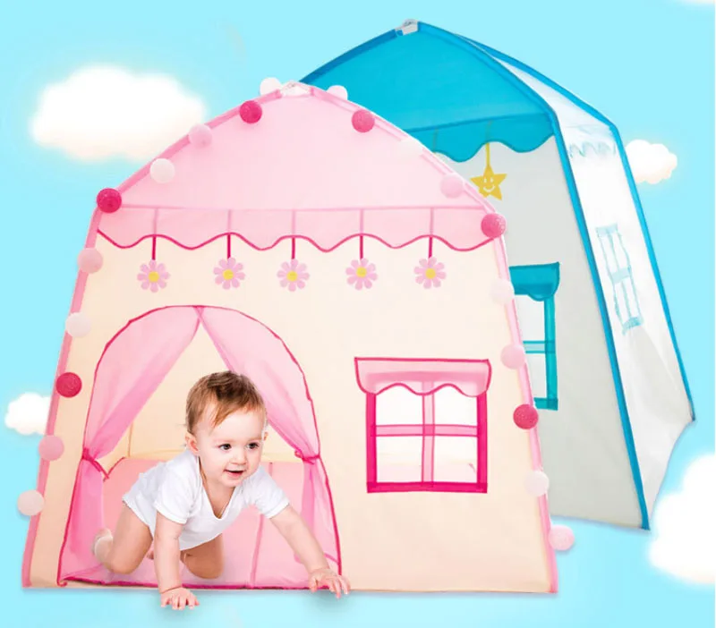 Kids Indoor Outdoor Castle Tent Baby Princess Game House Flowers Blossoming Boy Girl Oversized House Folding Game House Gifts