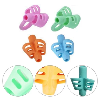 

Two-Finger Pen Holder Silicone Baby Learning Writing Tool Correction Device Pencil Set Stationery 3 Piece Set Gift