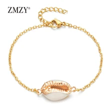 ZMZY простой богемный звено цепи браслет из нержавеющей стали натуральный корпус Браслет Регулируемый Браслет Дружбы бижутерия