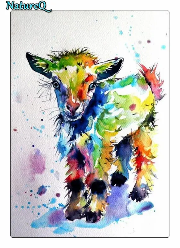 

GATYZTORY Diamond Embroidery Cross Stitch Diamond Painting Full Square Sheep Picture Rhinestones Mosaic Animal Home Decor