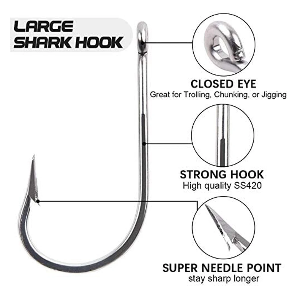 1000 Hameçons Cercle Décalés Gerry's Tackle Taille 7/0 Pour Pêche