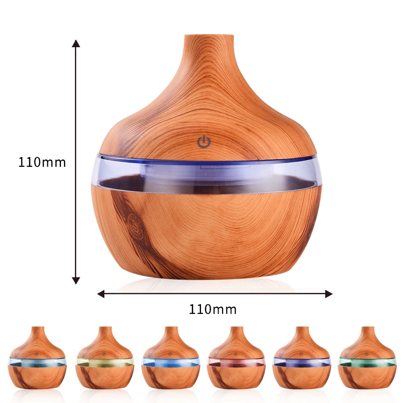  saengQ Electric Humidifier Essential Aroma Oil Diffuser Ultrasonic Wood Grain Air Humidifier USB Mi