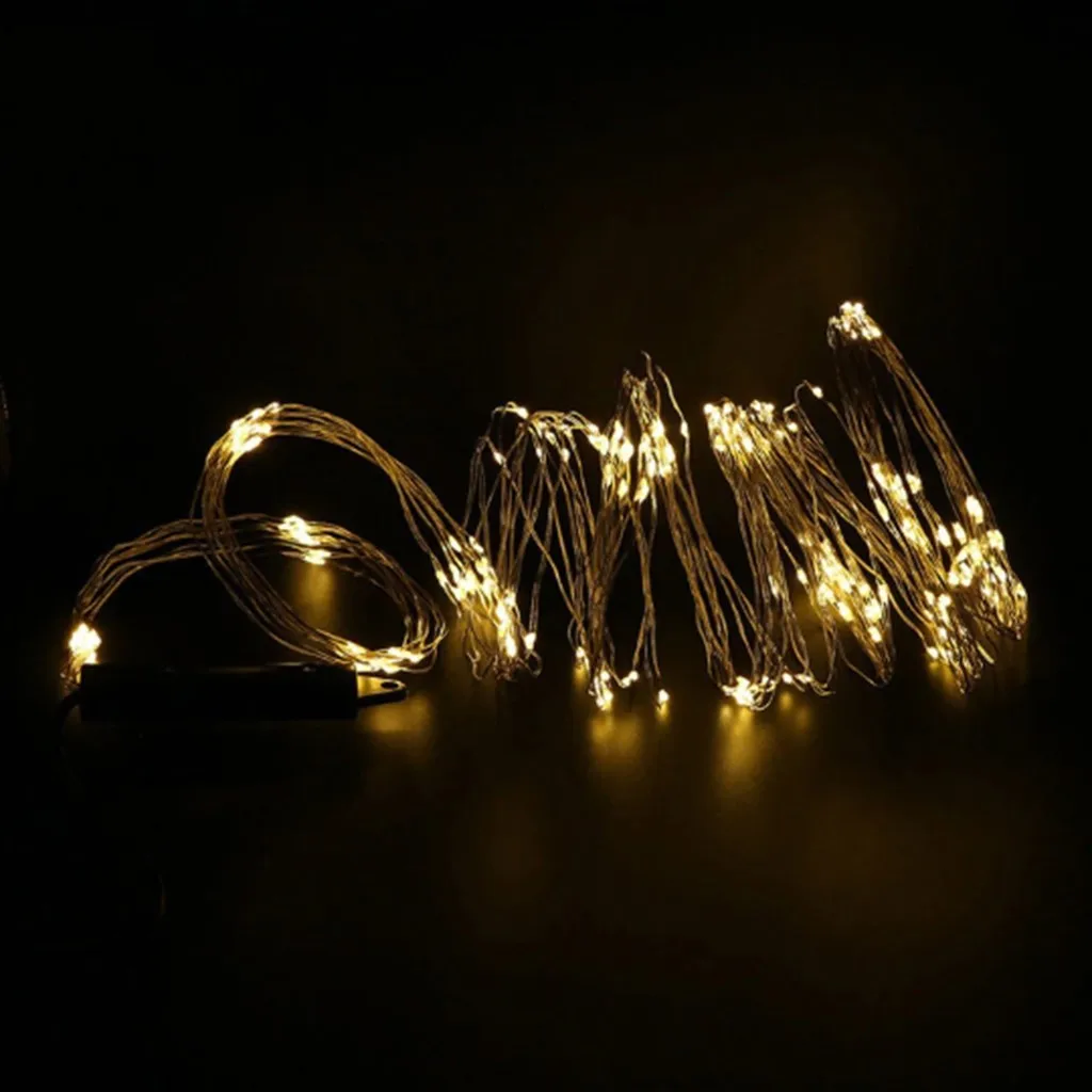 200 светодиодов 2 м связка гирлянды 10 прядей Медь светящиеся гирлянды для отдыха с принтом «Светлячок» связка Рождественские огни Свадебные украшения - Испускаемый цвет: Белый