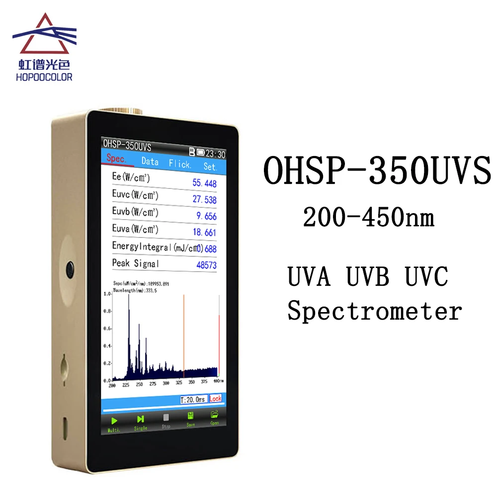 

hopoocolor Ohsp350uvs Spectrometer 200-450nm Radiometer for UVA UVB UVC Measurement