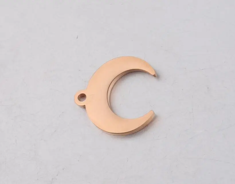 rose gold plated 2 шт./лот гладкие стержни из нержавеющей стали с Moon/форма бычьего рога Очаровательная подвеска ювелирных изделий 5 мм y1467 - Окраска металла: rose gold plated
