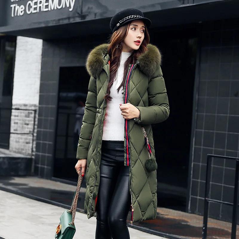 

Winter Coat Women's New Down Cotton Jacket Large Size Women's Jacket Medium-long Wool Collar Cotton Fashion Long