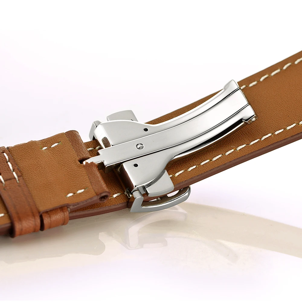 Watch Band 38mm 40mm 42mm 44mm Suitable for Apple iWatch Apple Watch Folding Buckle Strap Leather 5