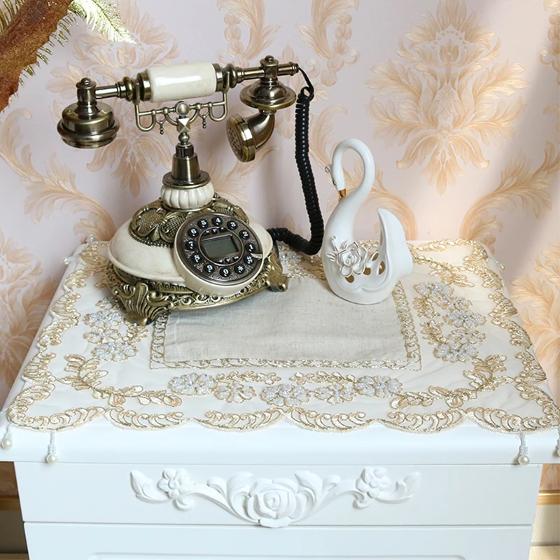 European Classical Fashion Cotton Lace Embroidered Trim Beautiful Placemat Coaster Coffee Table Mat Christmas Wedding Decoration