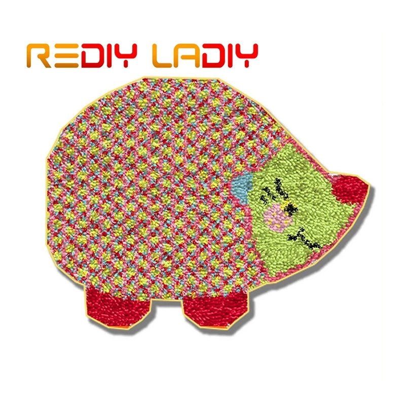 Latch Hook Kits Make Your Own Rug Rainbow Teddy Crocheting Cushion Mat DIY Carpet Rug Acrylic Yarn Printed Canvas Hobby& Crafts - Цвет: ZD523