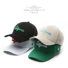 

New Green Embroidery Baseball Cap For Women's Hip-Hop Woman Accessori Men's Baseball Cap For Women Snapback Cotton