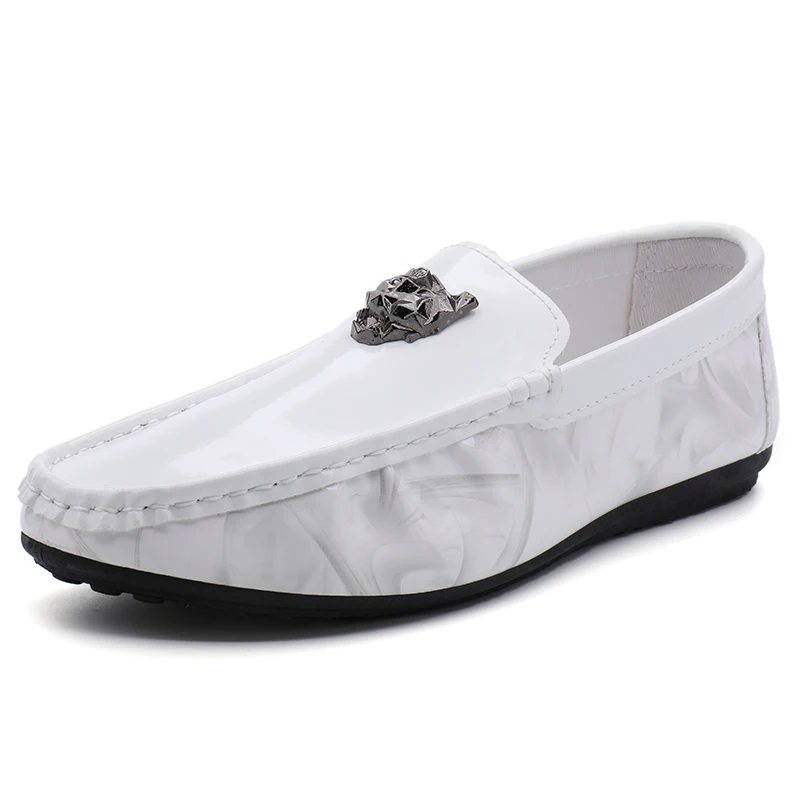 KD12White Взрывоопасная кожаная обувь с головой тигра; Всесезонная обувь в горошек; дикая обувь; мужская повседневная обувь без шнуровки; мужские модные кроссовки - Цвет: KD12White