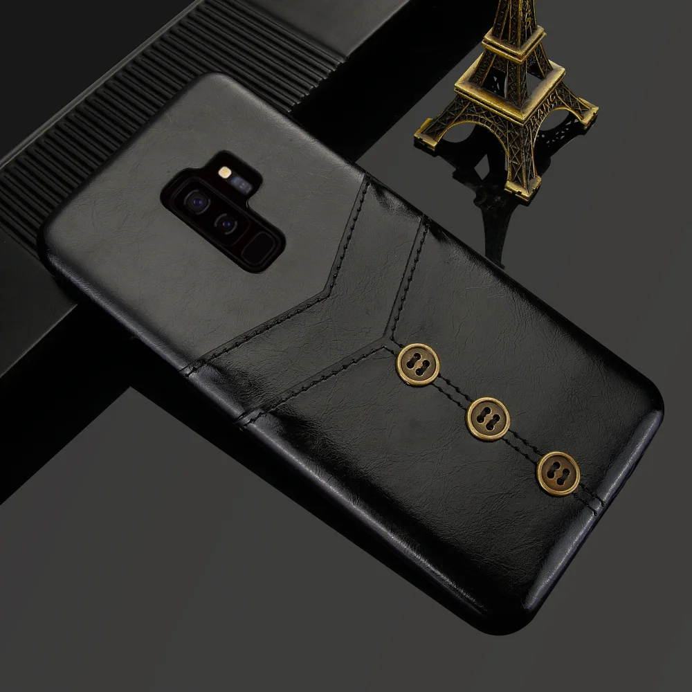 Винтажный чехол из искусственной кожи Waxy для samsung Galaxy S9 Plus, Чехол-держатель для задней карты для samsung S9, чехол для телефона samsung S9/S9 Plus