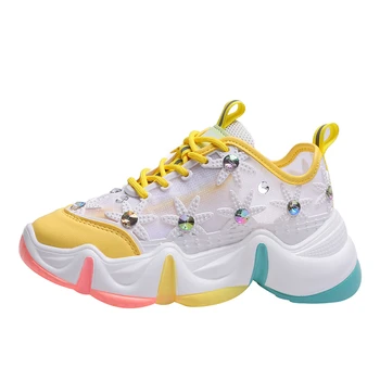 

Women Platform Sneakers 2020 New Fashion Mesh Breathable Woman Yellow Casual Shoes Female Sport Chunky Trainers Vulcanized Shoes