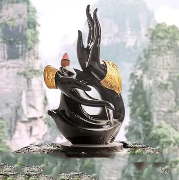 

Feng Shui GuanYin Buddha Hand Zen Yoga Waterfall Backflow Incense Burner Incense Base Craft Gift Decoration Tea Incense Holder