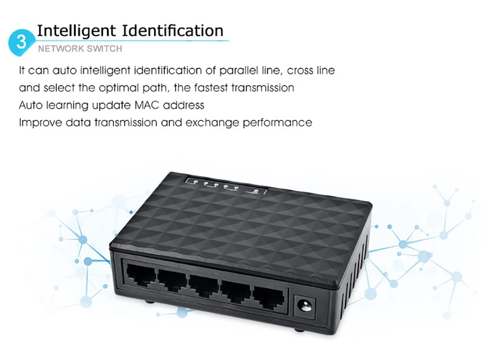 5 Порты и разъёмы мини Ethernet сетевой коммутатор gigabit Desktop 10/100 Мбит/с RJ45 сетевой адаптер с ЕС/штепсельная вилка американского стандарта дуплексный режим обмена Прямая