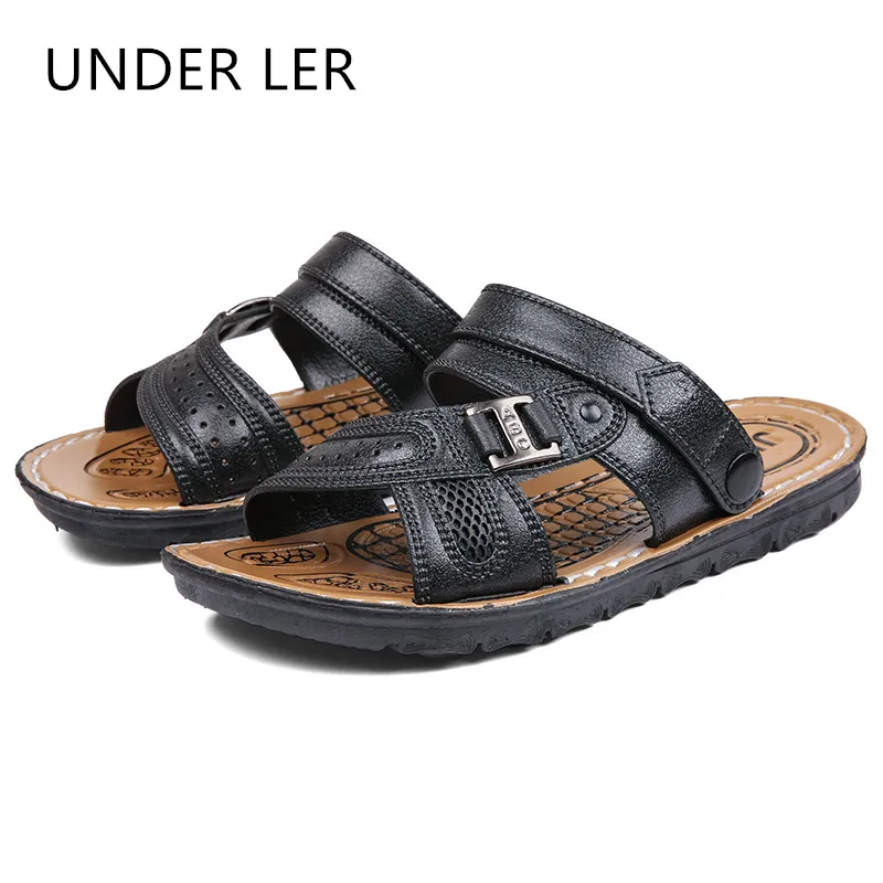 

Big Size Men Genuine Leather Sandals Summer Classic Men Shoes Slippers Soft Sandals Men Roman Comfortable Walking Footwear T047
