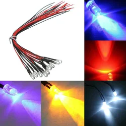 5mm carro tuning ultra brilhante pré wired led lâmpada luz 12v prewired led diodo emissor de luz universal acessórios do carro gadget