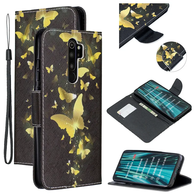 Окрашенный кожаный чехол для Xiao mi Red mi Note 8T 8 7 6 5 Pro 4 4X флип-бумажник держатель для карт mi Red mi 4A 5 5A 5plus 6A 7A 8A Go