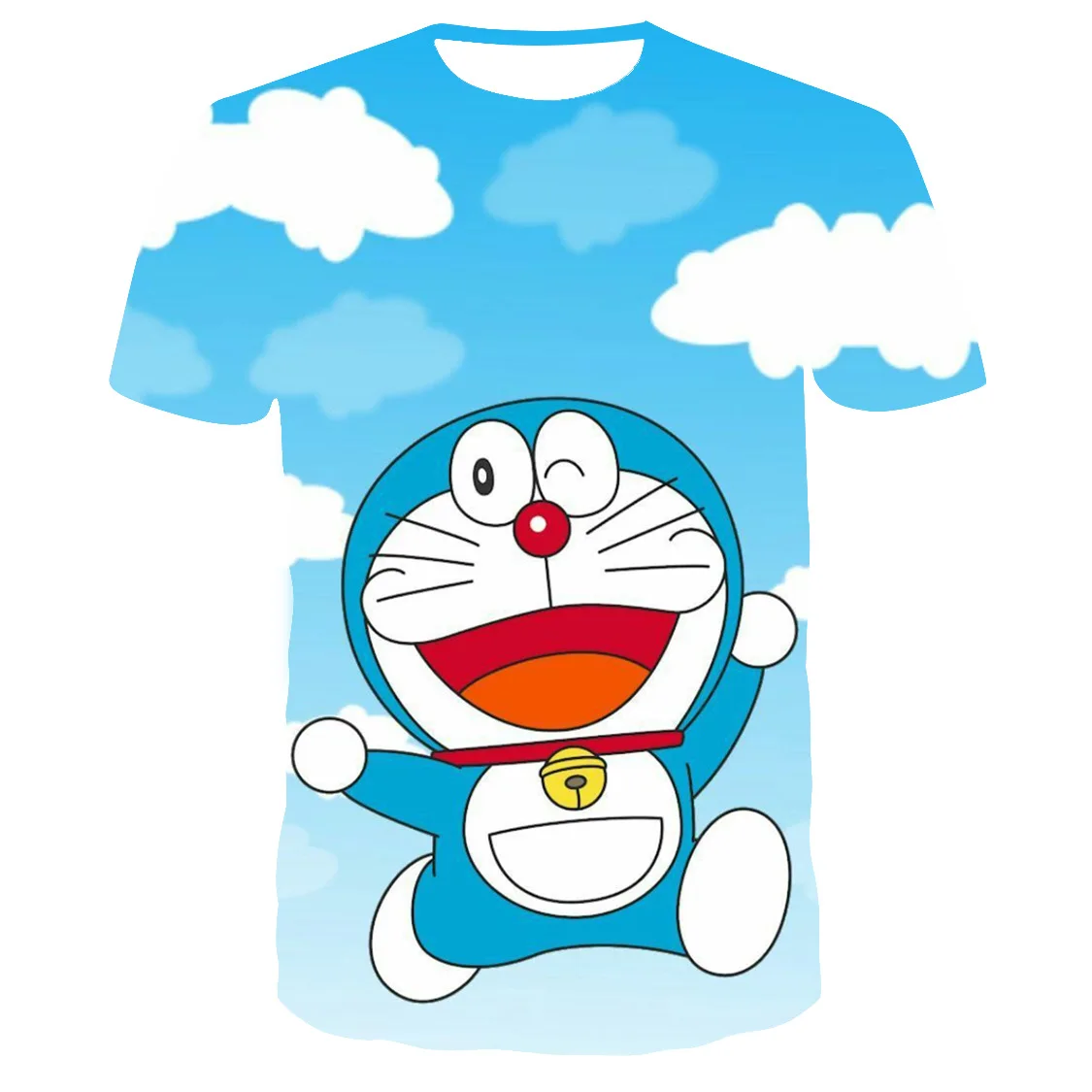 Модная Новая Милая женская футболка Doraemon Ding Dong Cat футболки с 3D Цифровым принтом