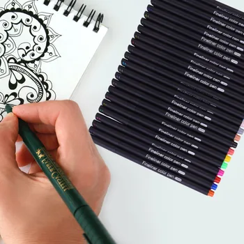 

24pcs Simple Portable Colorful Durable Neutral Marker Hook Line Pen Fineliner Pen for Home