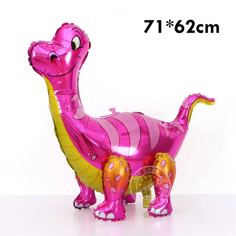 pink necked dragon 1 шт. 4D динозавр воздушный шар из фольги стоящий Зеленый Динозавр красный дракон день рождения deco вечерние принадлежности для мальчиков Детские Игрушки гелиевые шары - Цвет: pink necked dragon
