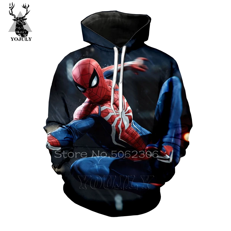 Человек-паук толстовки off white Мужская толстовка фильм 3d принт Marvel супергерой хип хоп Уличная пуловер Топ странные вещи 80
