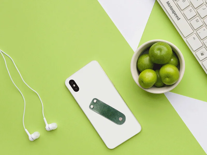 Xiaomi Finger Ring Holder Leather+Stainless Steel Mobile Phone Grip Car Phone Mount Stand