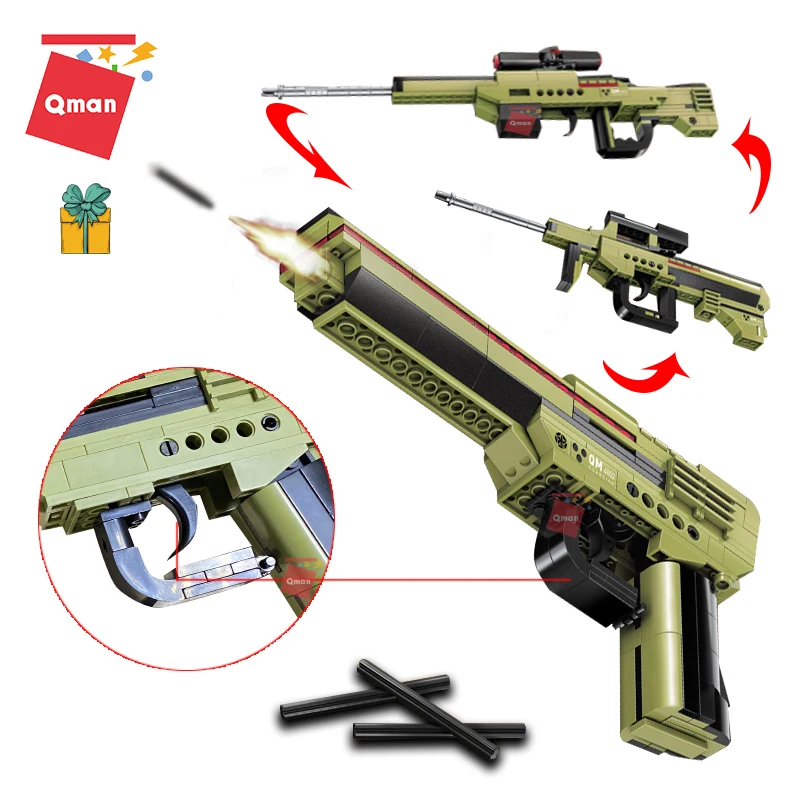 QMAN 202 шт военные ww2 swat строительные блоки Desert Eagle Пистолет кирпич снайперская