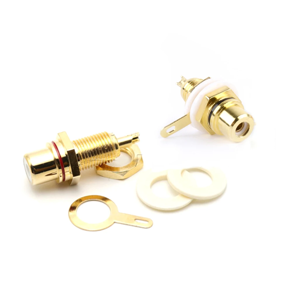 10 Pcs Gold Plated RCA Phono Chassis Panel Mount Female Socket Connector UE 
